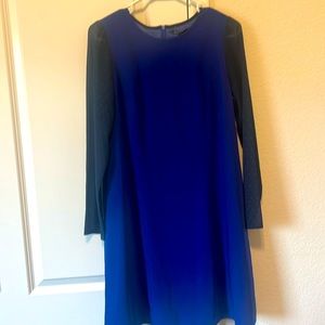 Blur Long Sleeve Midi Dress